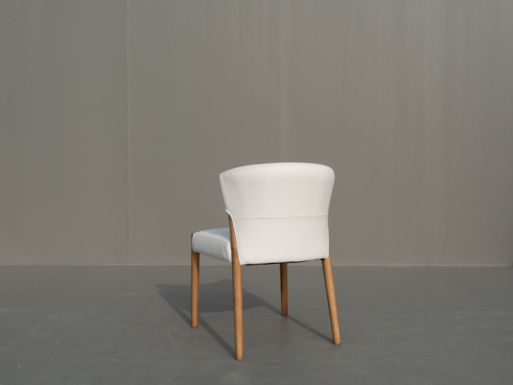 Lyra Oak & Leather Chair Back view 2