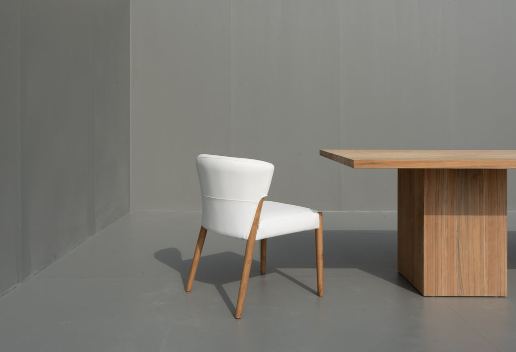Lyra Oak & Leather Chair Back view 3
