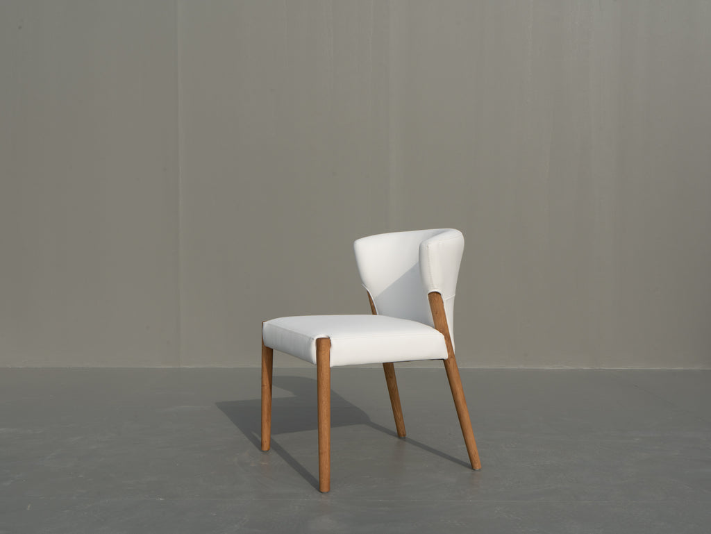 Lyra Oak & Leather Chair Side view 2