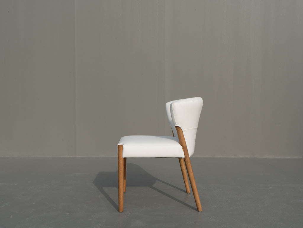 Lyra Oak & Leather Chair Side view 3
