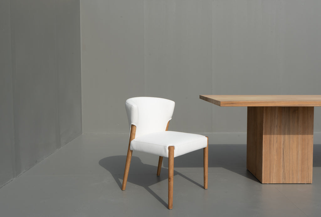 Lyra Oak & Leather Chair Side view 5