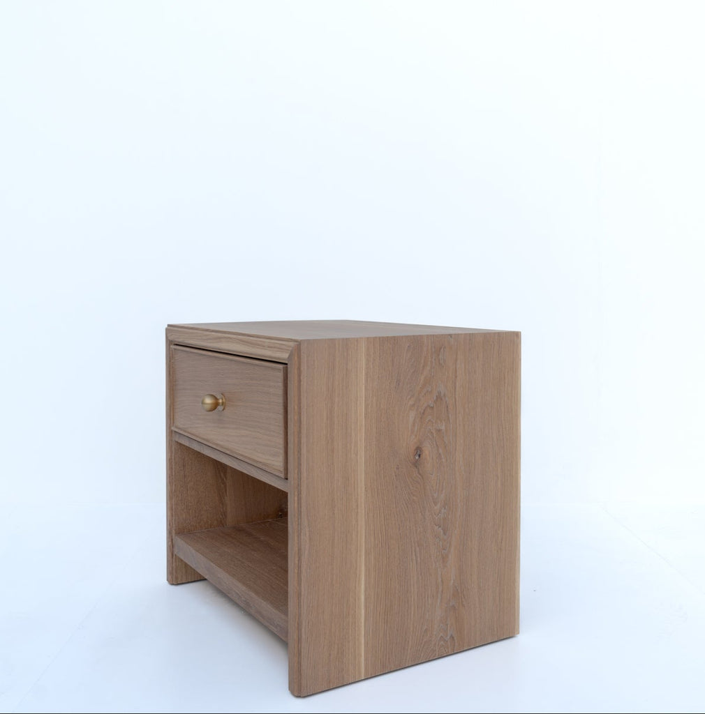 Madison Oak Bedside Table Side view