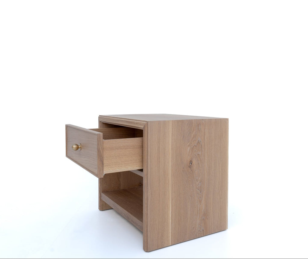 Madison Oak Bedside Table Side view 3