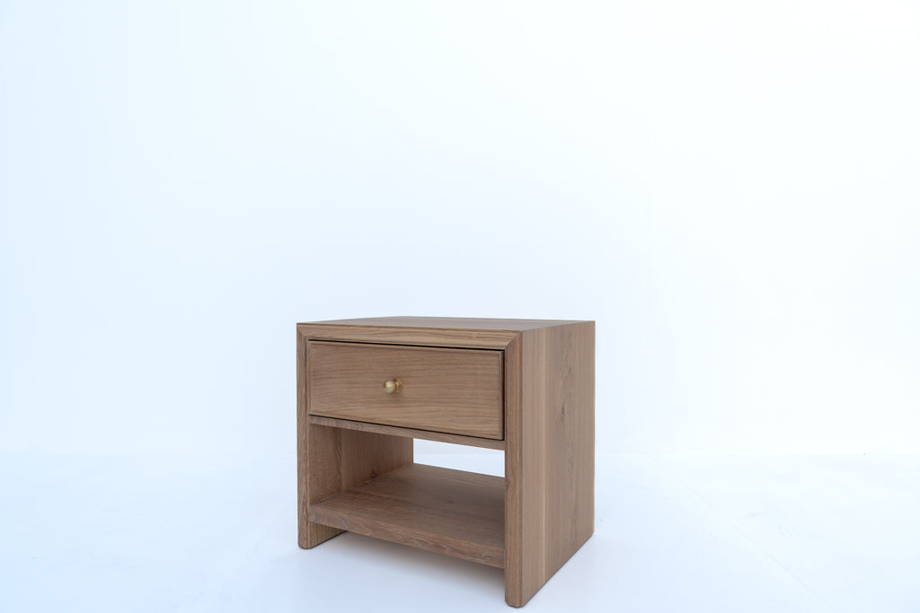 Madison Oak Bedside Table Side view 4