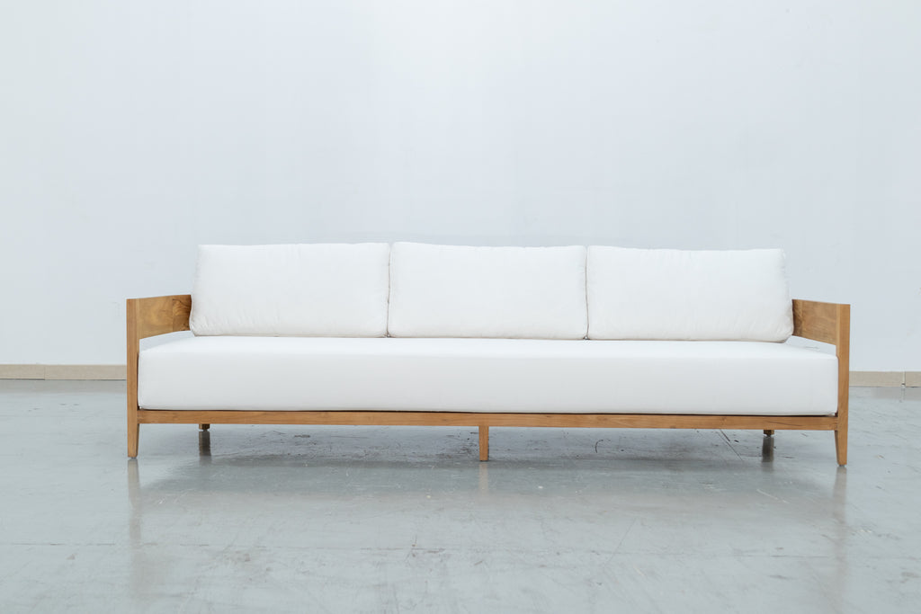 Mahra Teak 3 Seater Sofa Front view