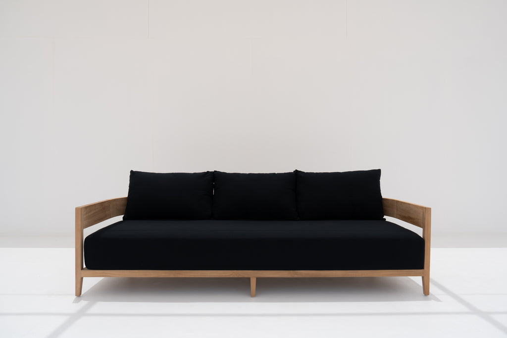 Mahra Teak 3 Seater Sofa Front view