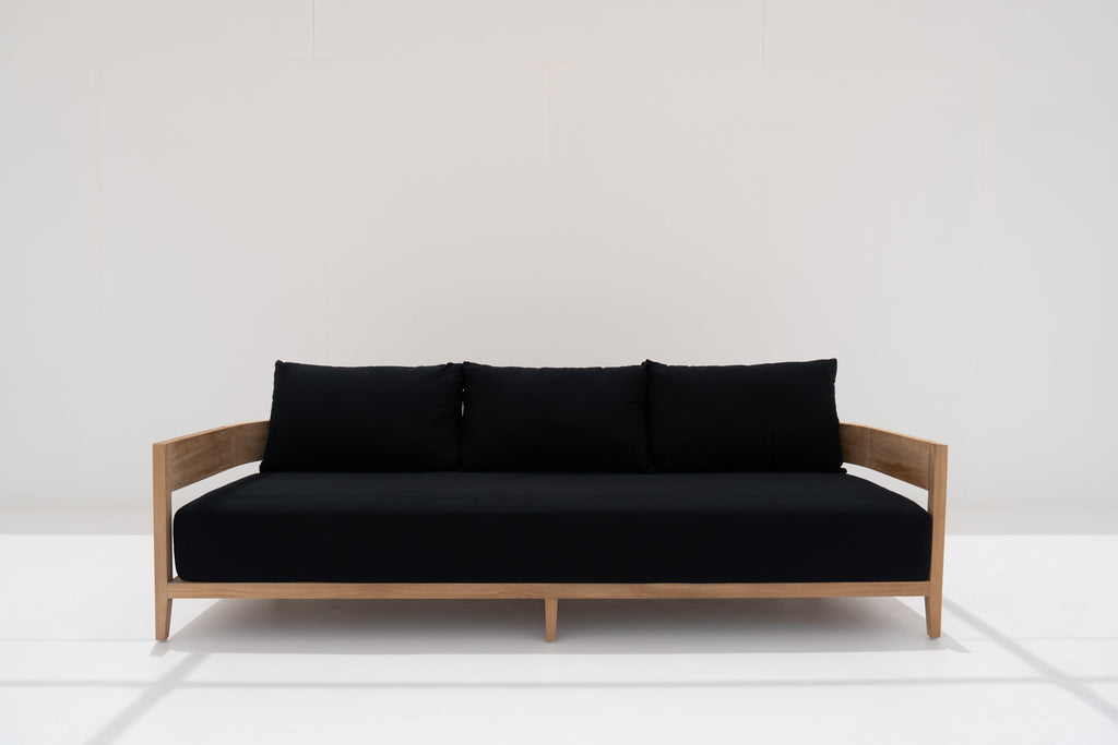 Mahra Teak 3 Seater Sofa Front view