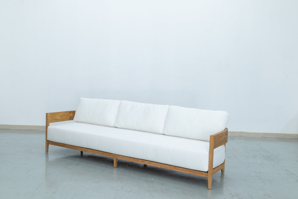 Mahra Teak 3 Seater Sofa Side view