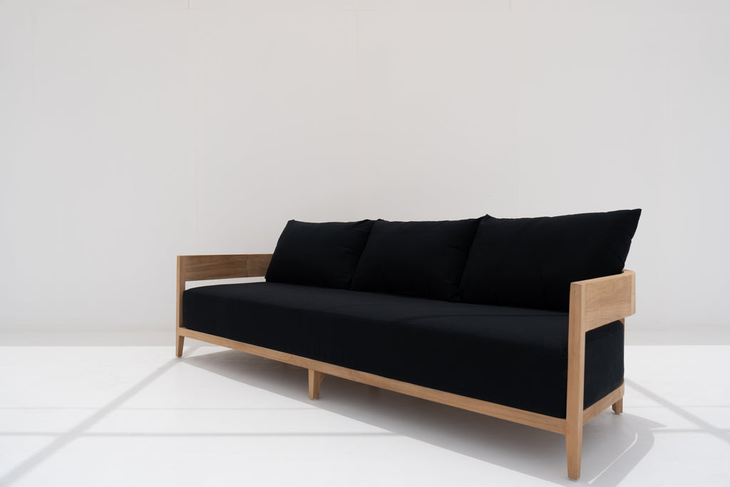 Mahra Teak 3 Seater Sofa Side view