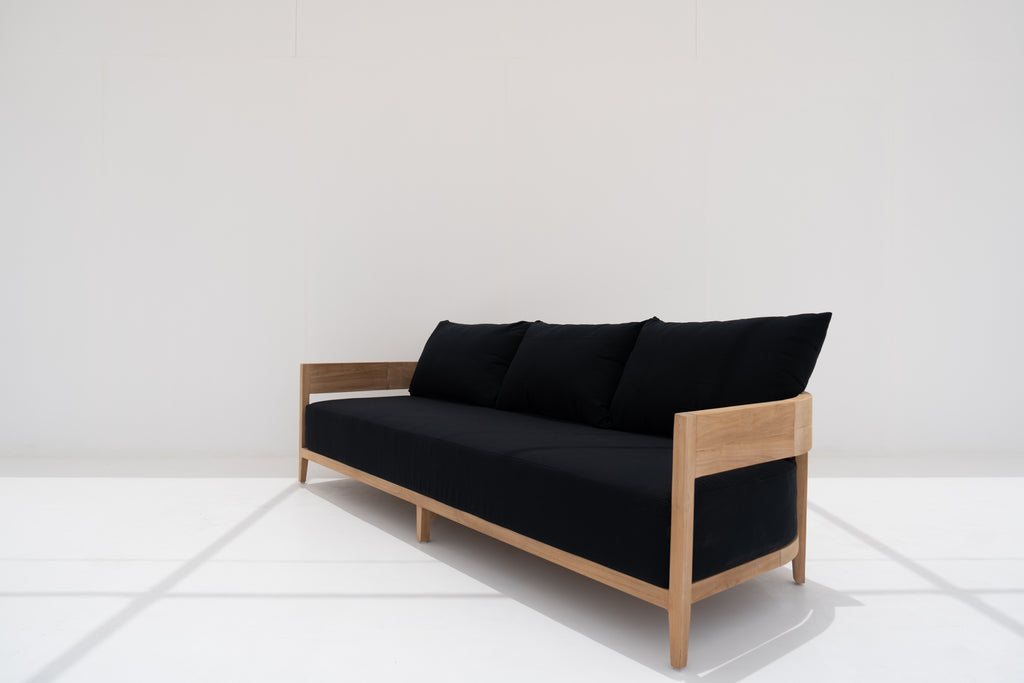 Mahra Teak 3 Seater Sofa Side view