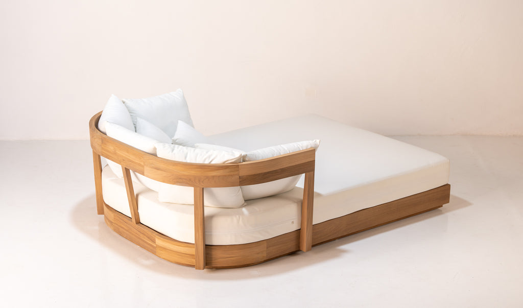 Mahra Teak Daybed Perspective View 6