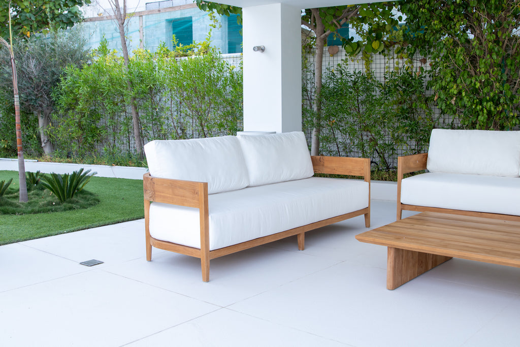 Mahra Teak Two Seater Sofa Customer Home
