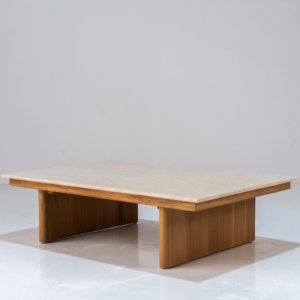 Mahra Travertine Coffee Table Perspective View 2