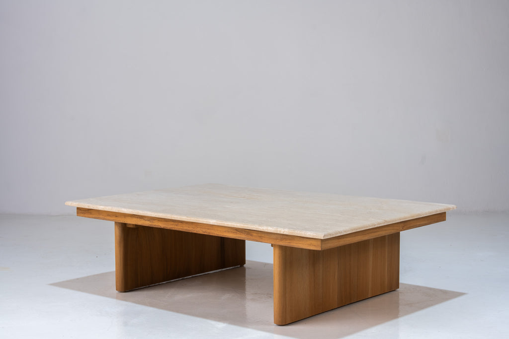 Mahra Travertine Coffee Table Perspective View 3