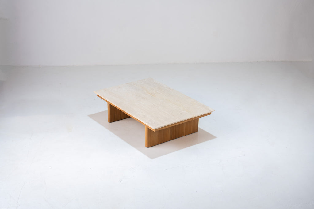 Mahra Travertine Coffee Table Perspective View 5