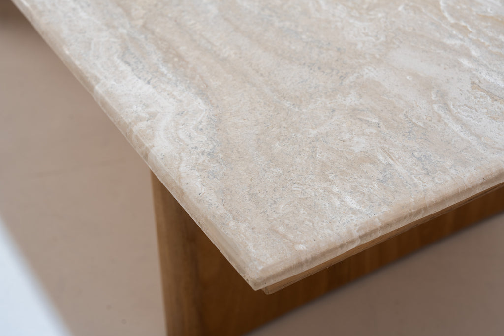 Mahra Travertine Coffee Table Perspective View 6