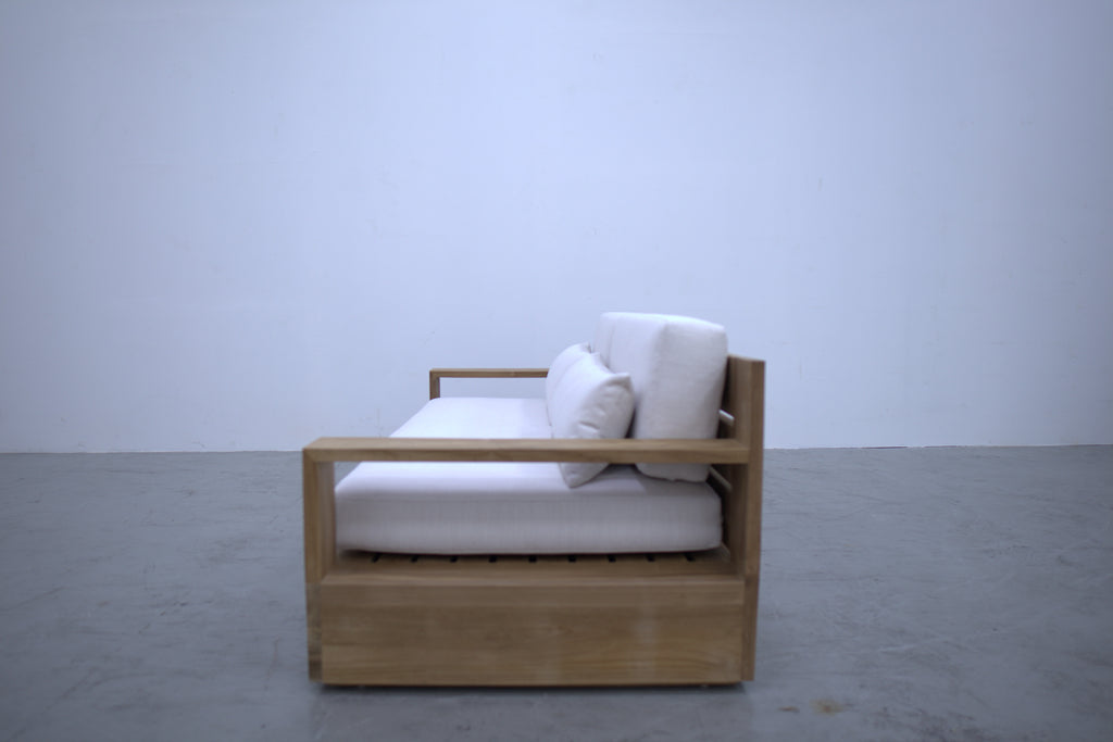 Malaga Teak 2 Seater Sofa Side view