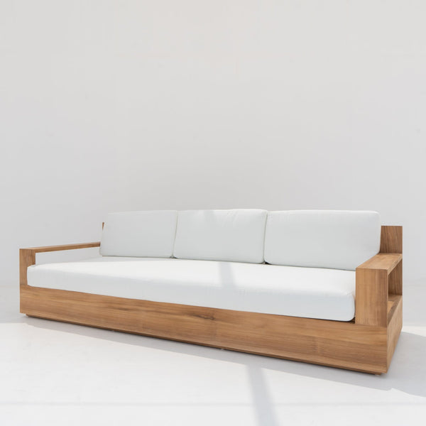 Malaga Teak 3 Seater Sofa Side view