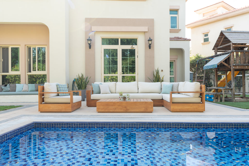 Malaga Teak L Shaped Sofa Customer Home