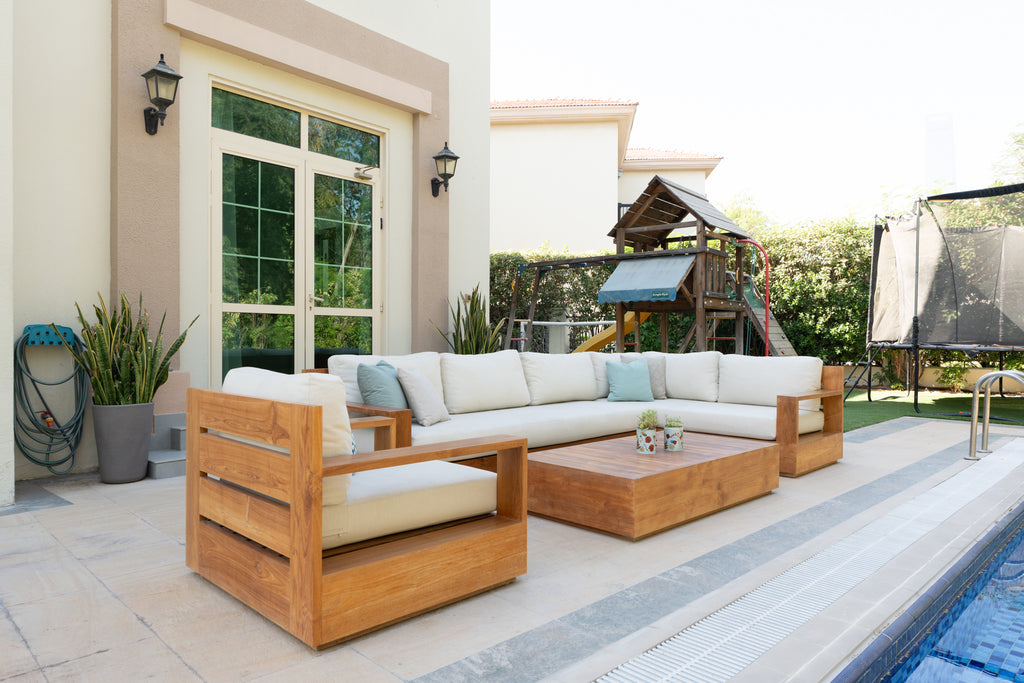 Malaga Teak L Shaped Sofa Customer Home