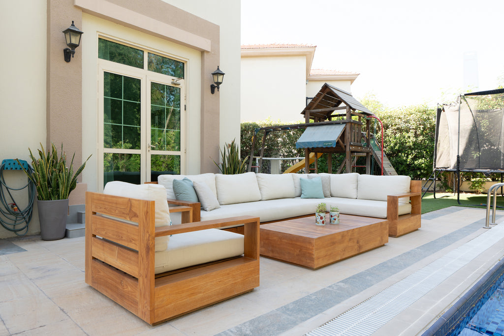 Malaga Teak L Shaped Sofa Customer Home