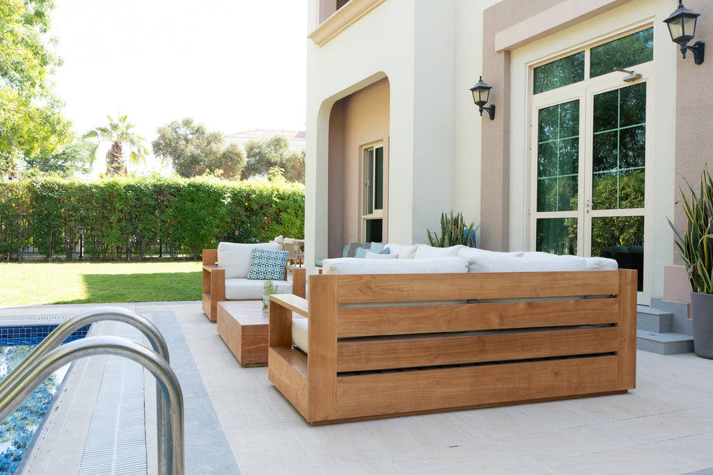 Malaga Teak L Shaped Sofa Customer Home