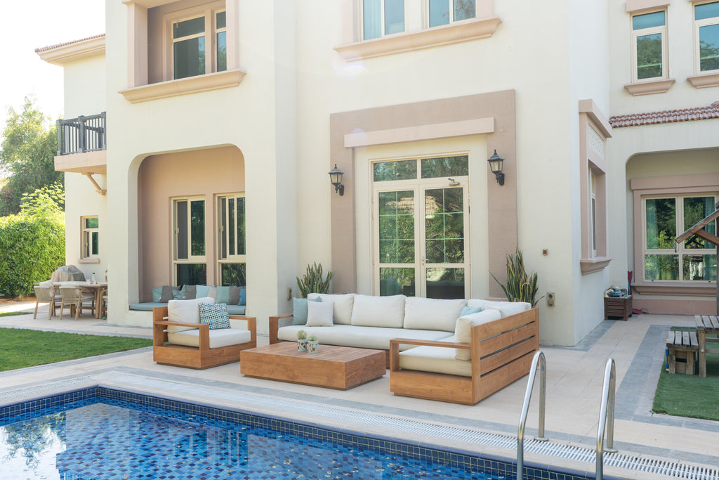 Malaga Teak L Shaped Sofa Customer Home
