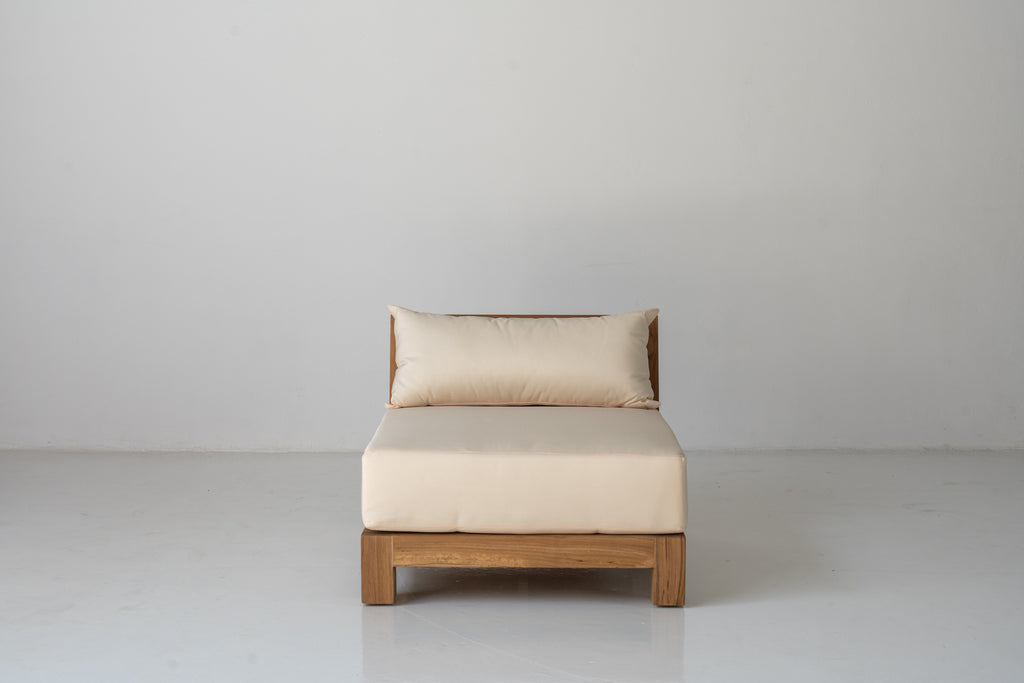 Malta Teak Frame Lounge Chair Front View 2