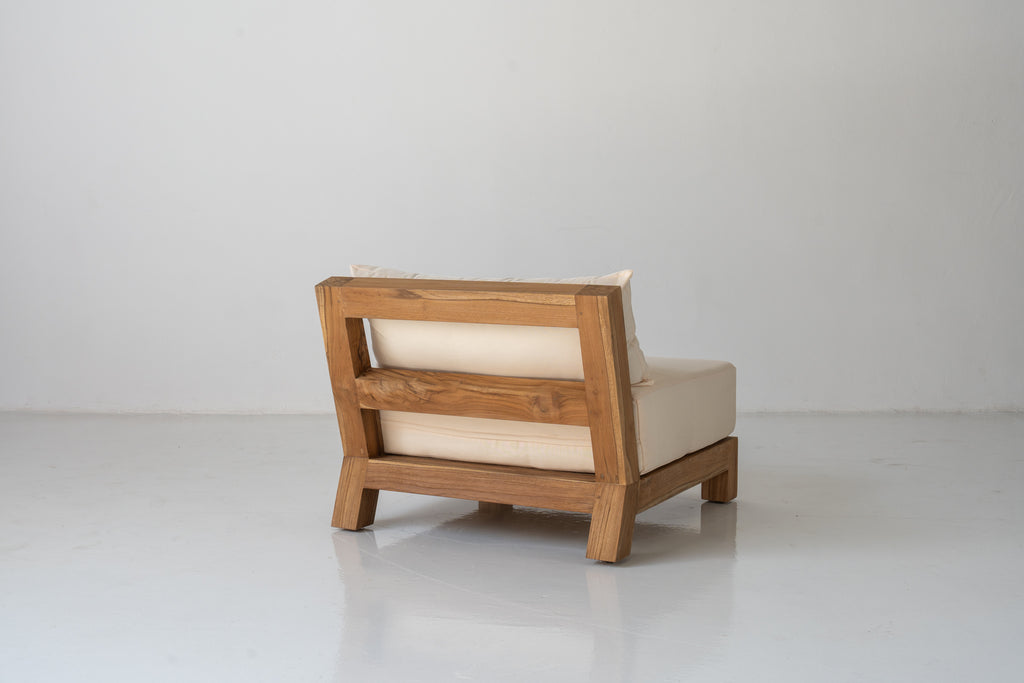 Malta Teak Frame Lounge Chair Perspective View 12