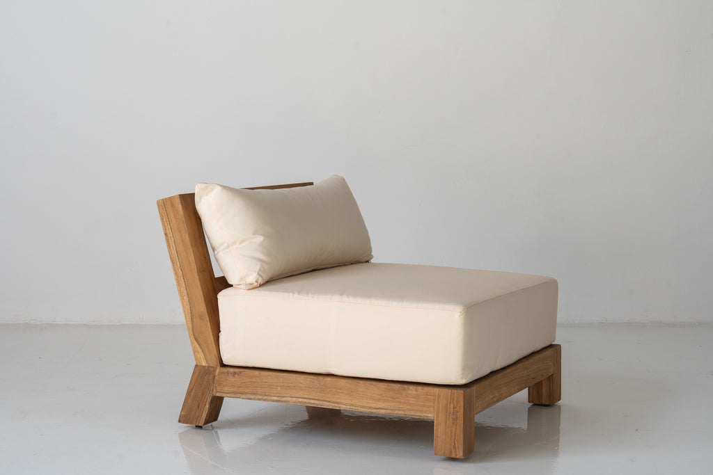 Malta Teak Frame Lounge Chair Perspective View 4