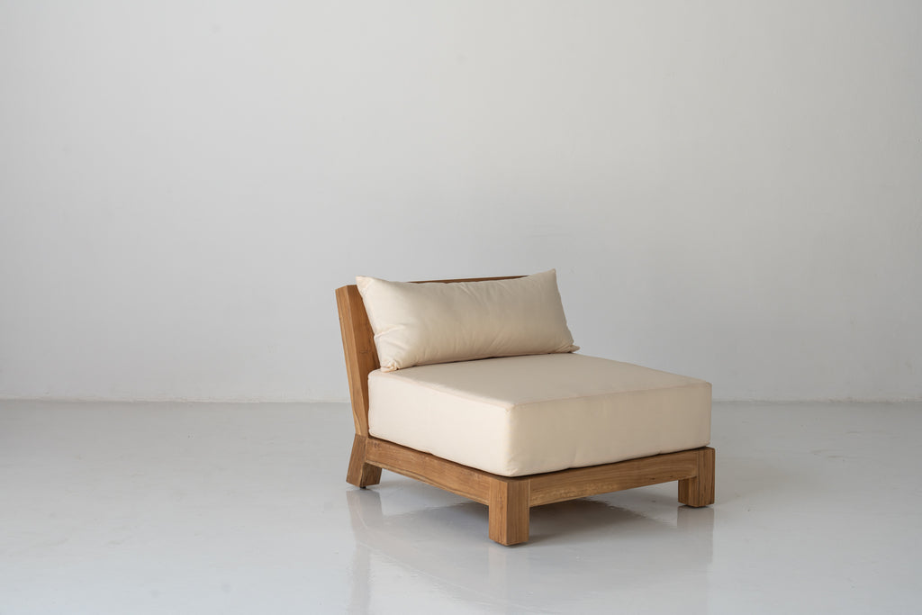 Malta Teak Frame Lounge Chair Perspective View 6