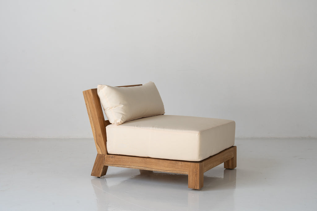 Malta Teak Frame Lounge Chair Perspective View 7