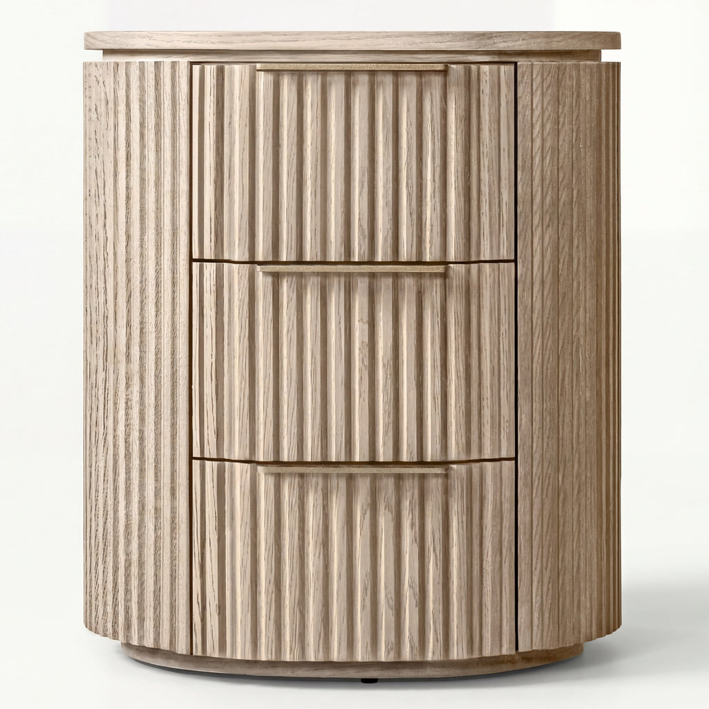 Maren Oak Nightstand Front View 1