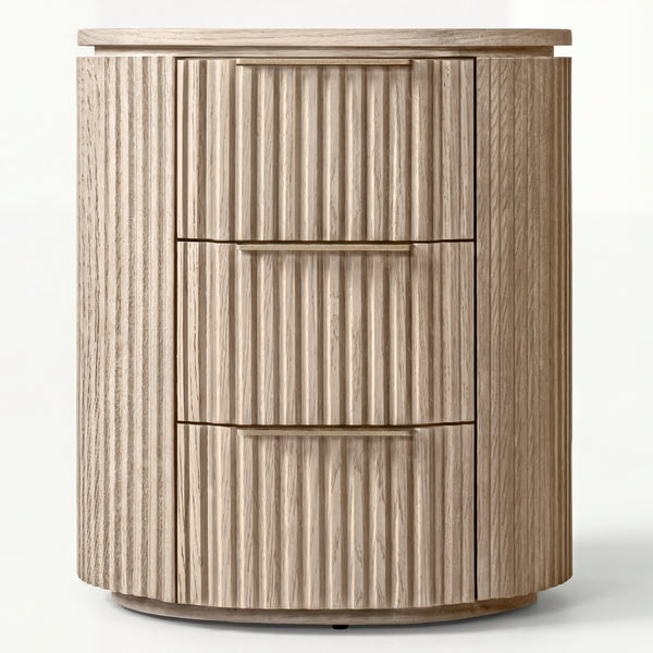 Maren Oak Nightstand Front View 1