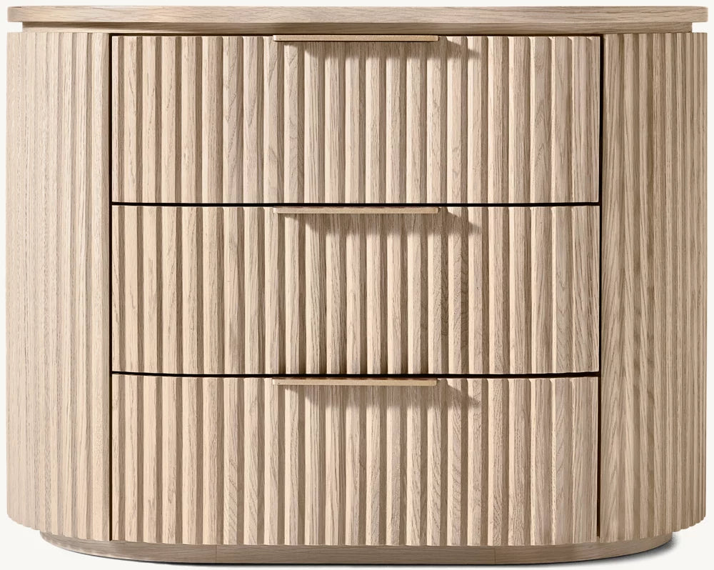 Maren Oak Nightstand Front View 2