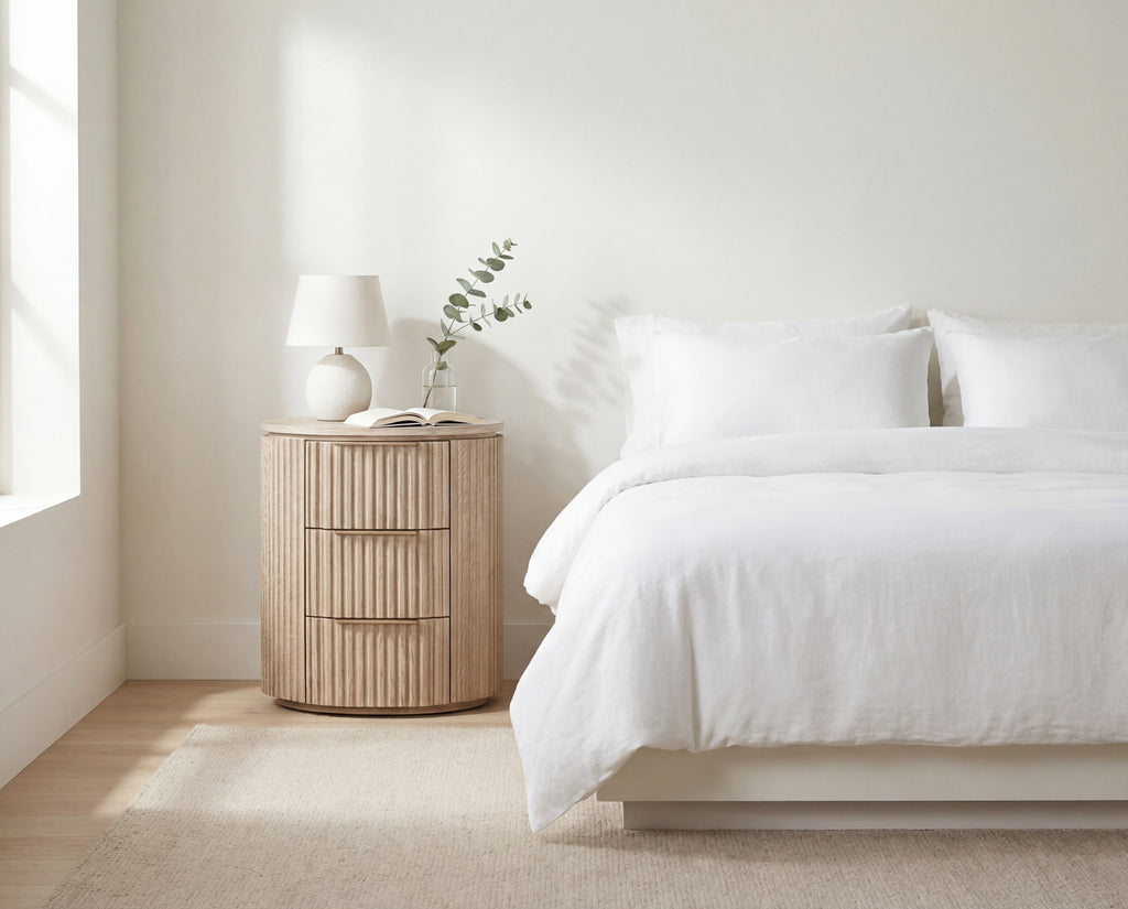 Maren Oak Nightstand Indoor View 2