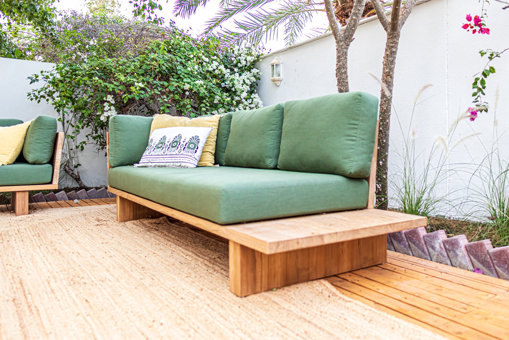 Marion Teak Sofa Customer Home