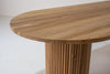 Meadows Oval Teak Dining Table Detailed Top Texture View 2