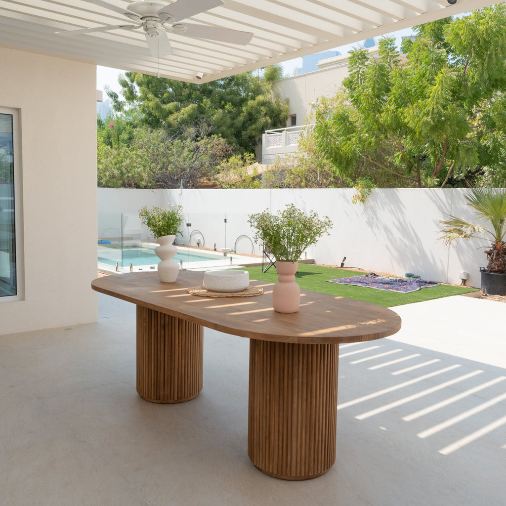 Meadows Oval Teak Dining Table Outdoor View 4