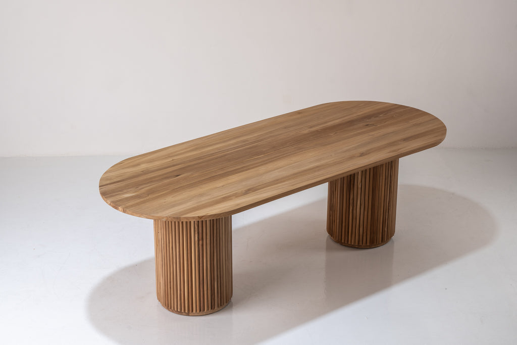 Meadows Oval Teak Dining Table Perspective View 4