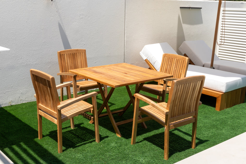 Melborne Teak Stacking Chair Customer Home 2