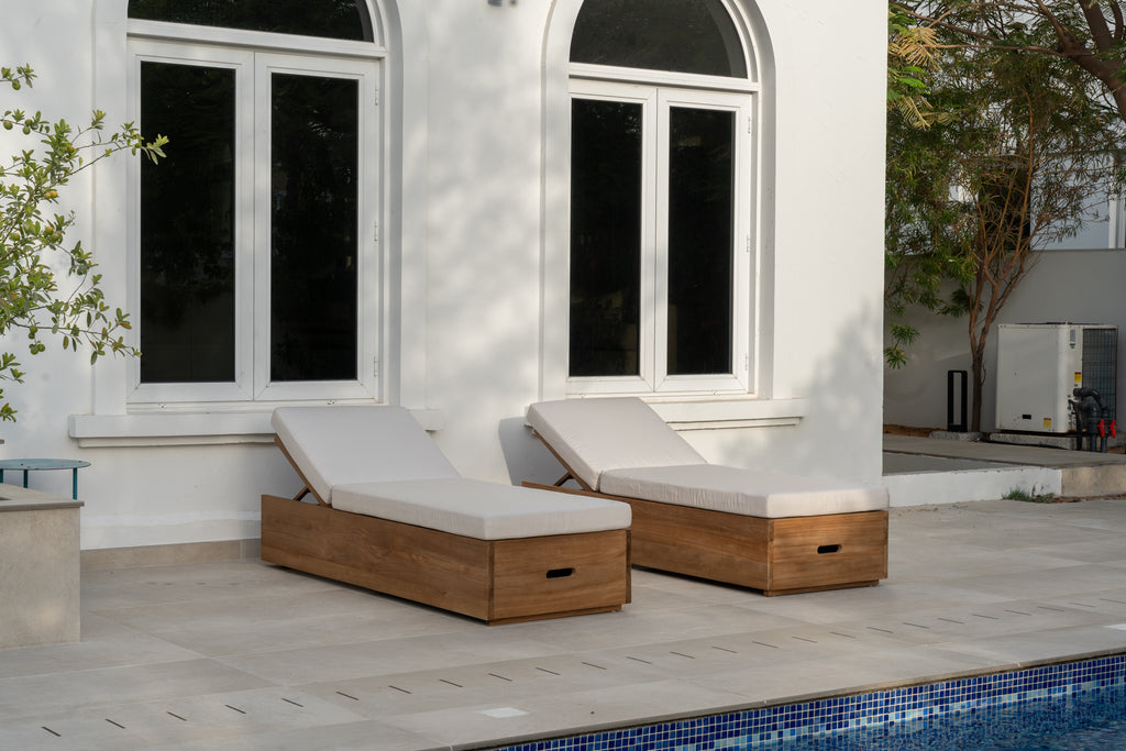 Meridian Teak Sun Lounger Customer Home 2