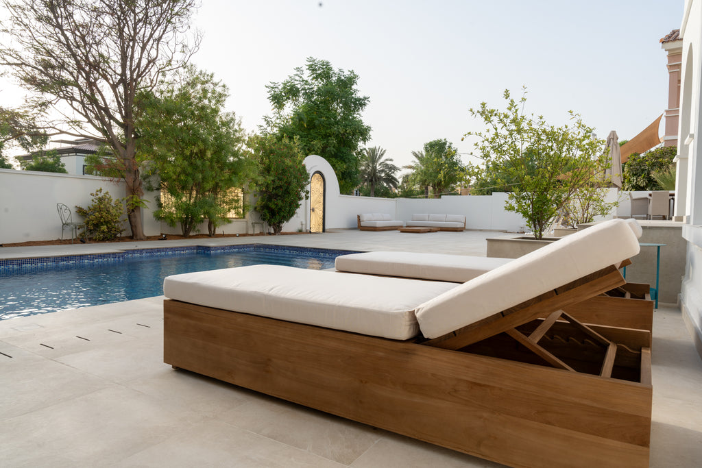 Meridian Teak Sun Lounger Customer Home 4