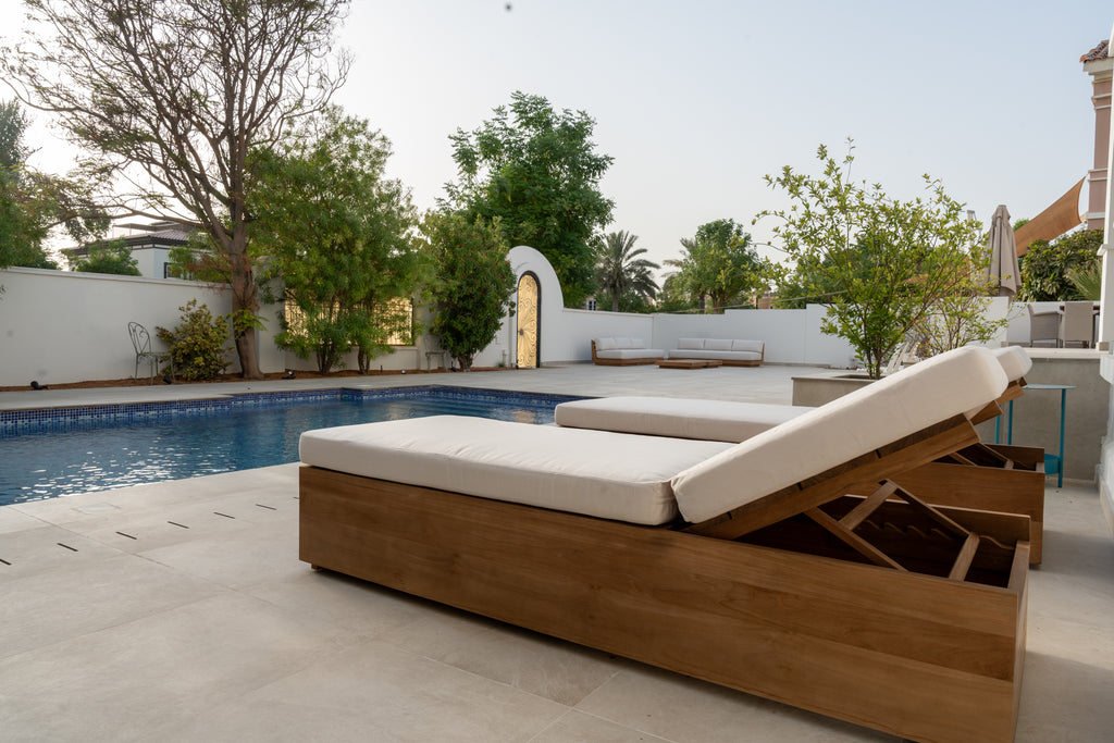 Meridian Teak Sun Lounger Customer Home 5