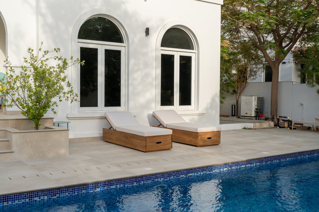 Meridian Teak Sun Lounger Customer Home 7