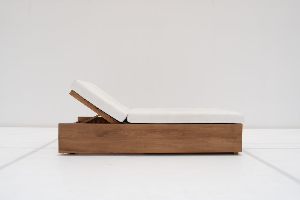 Meridian Teak Sun Lounger Side view