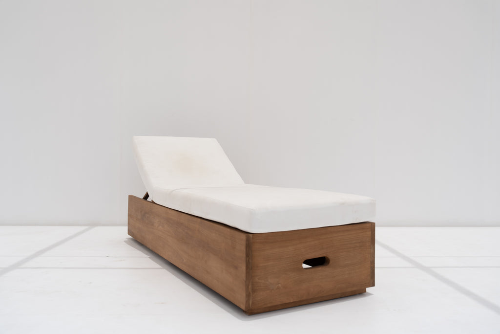 Meridian Teak Sun Lounger Side view