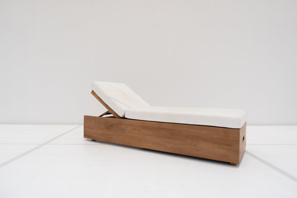 Meridian Teak Sun Lounger Side view