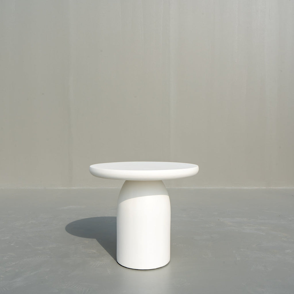 Mesa Microcement Side Table Front Perspective View 1