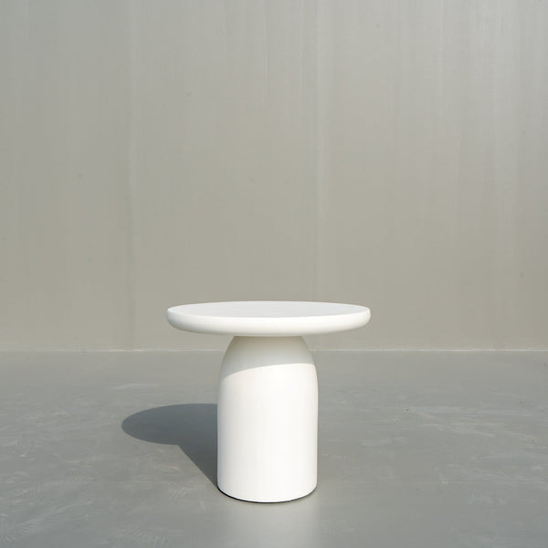 Mesa Microcement Side Table Front Perspective View 1